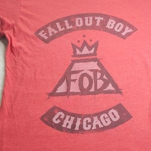 Fall Out Boy Chicago Vintage Faded Red Tee Medium